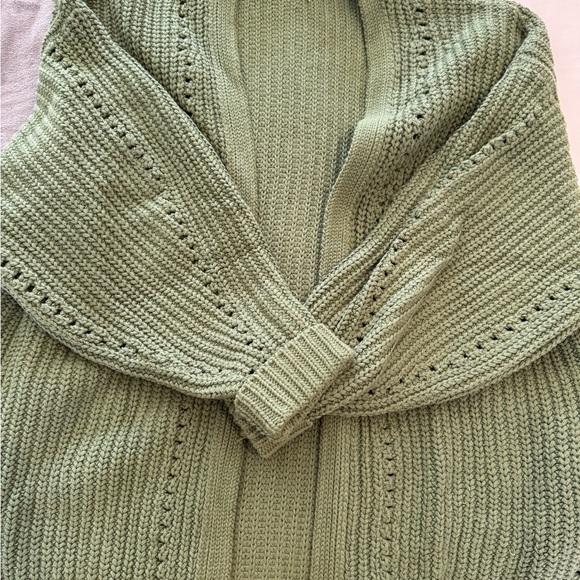 🩵 Free People Green Chunky Knit Cardigan - Picture 3 of 6